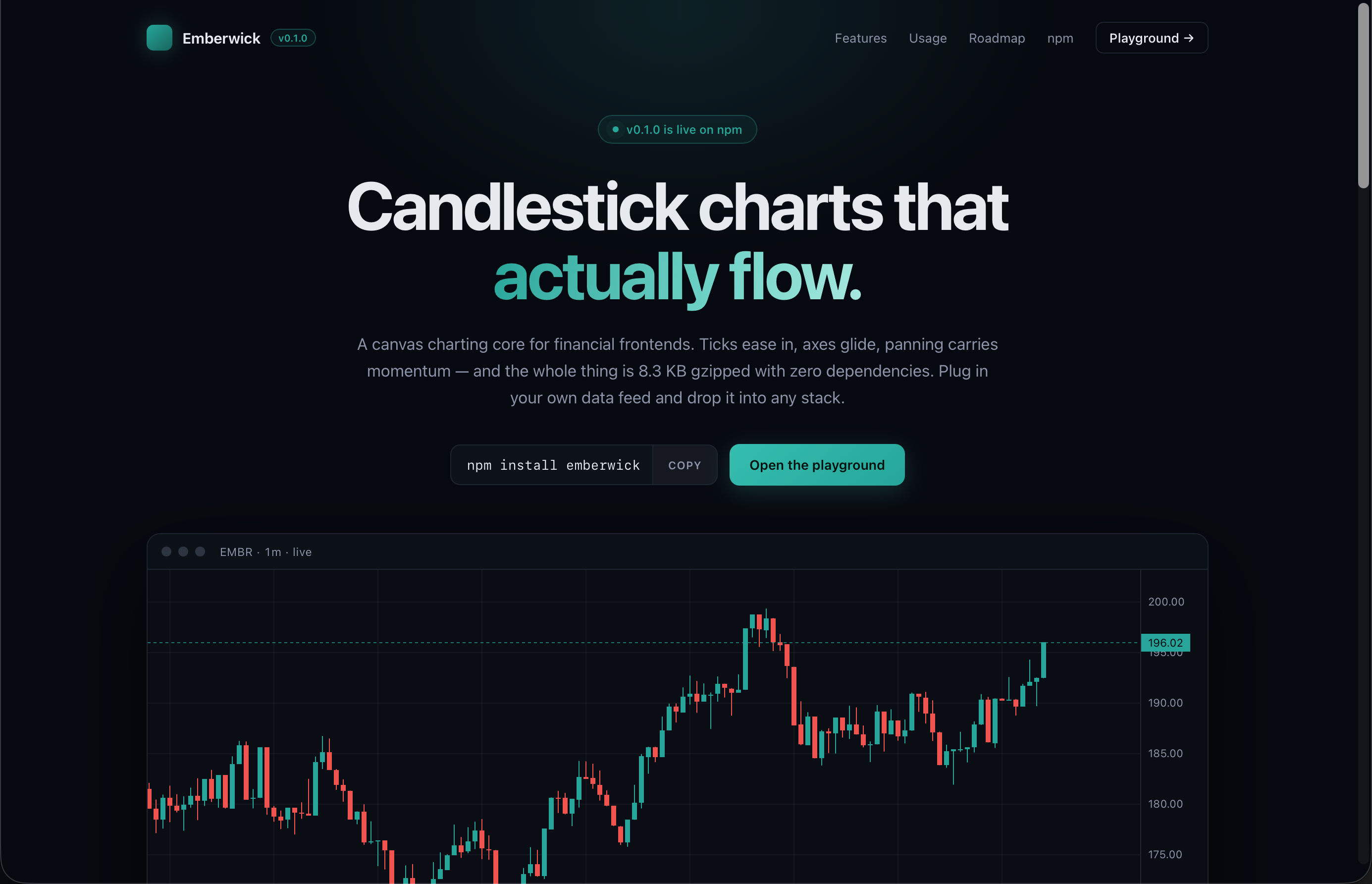 Emberwick — a live candlestick charting app built with Lambda Deploy